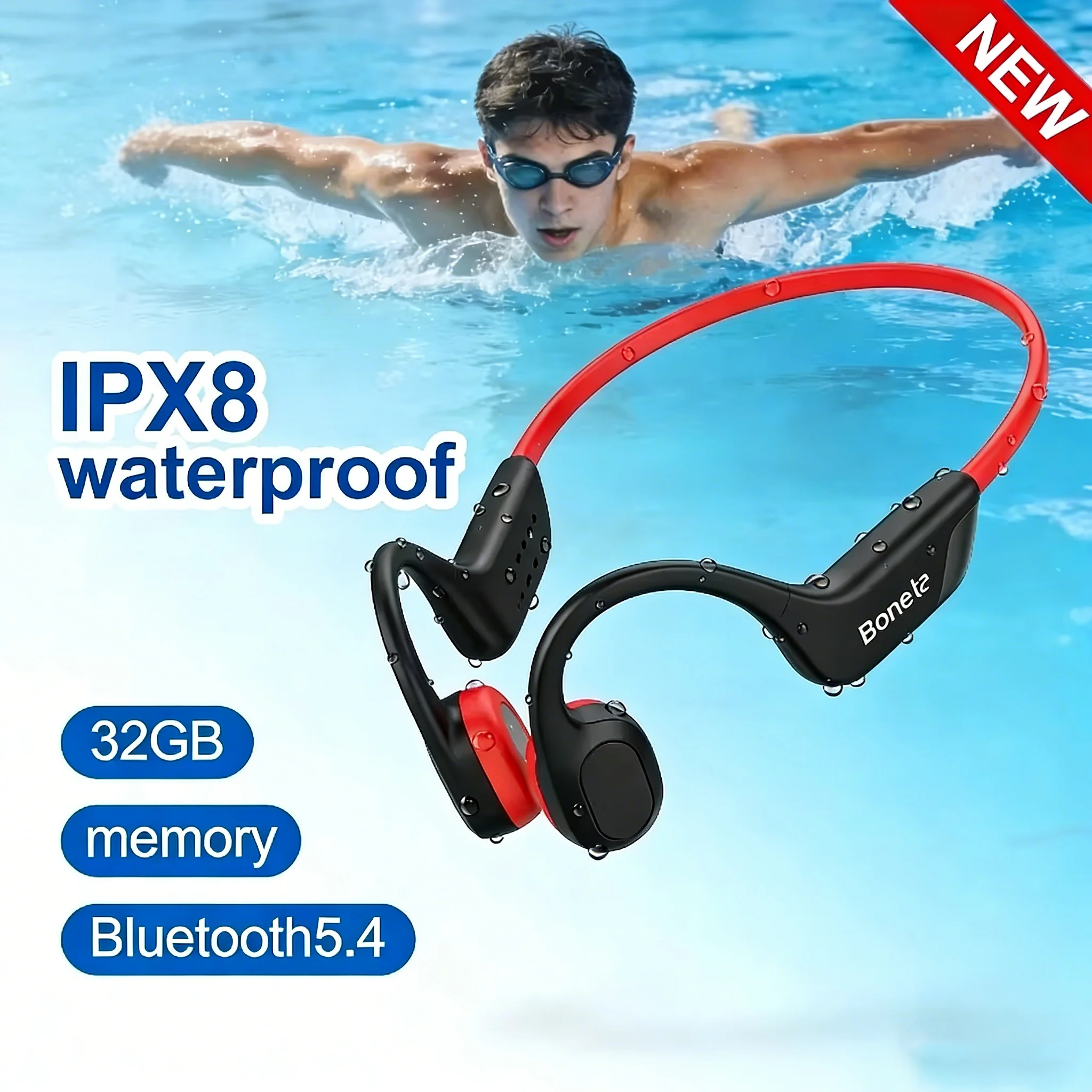 Auriculares conducción ósea IPX8
