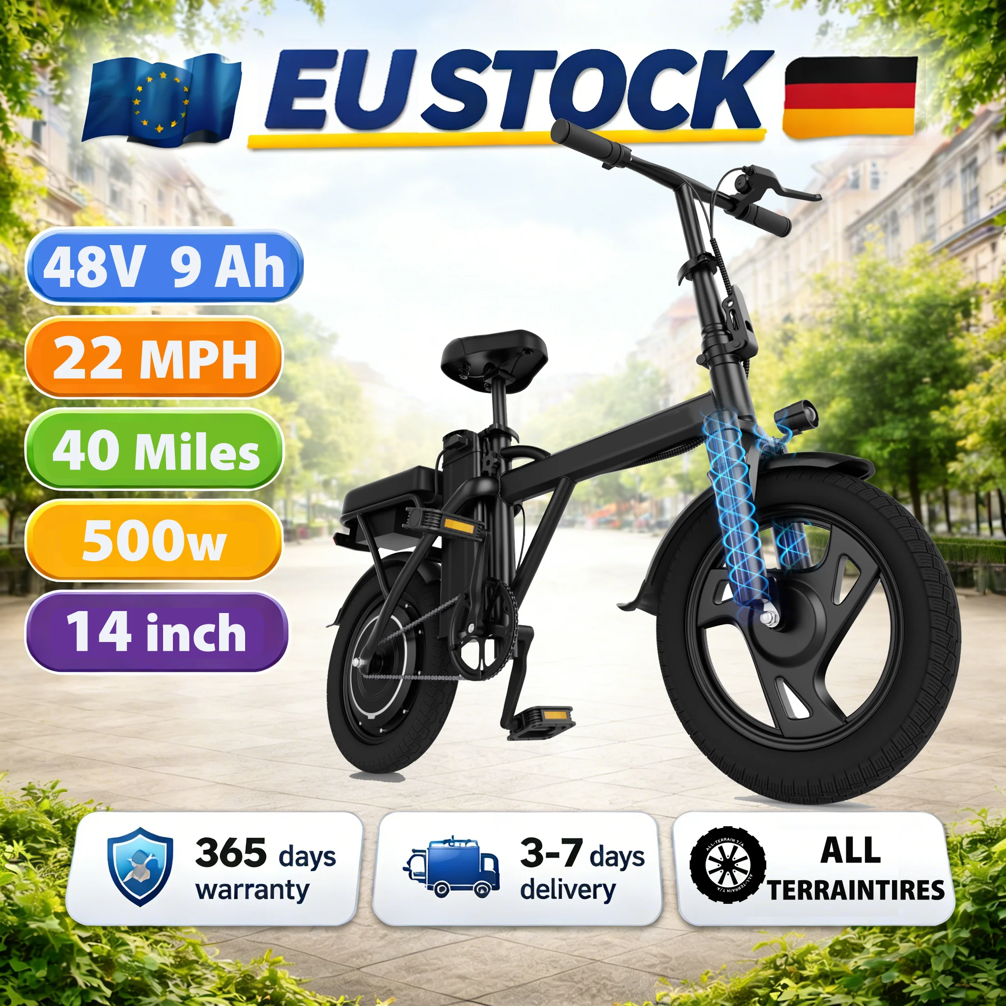 Bicicleta eléctrica plegable 500W