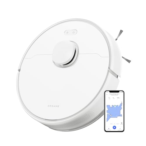 DREAME D9 MAX Gen 2 Robot Aspirador y Fregasuelos, 6000Pa Robot Aspirador, LDS Navegación, Múltiples Mapas, Adecuado para Pisos, Alfombras, Pelo de Mascotas, WiFi-Alexa-Control de App, Blanco