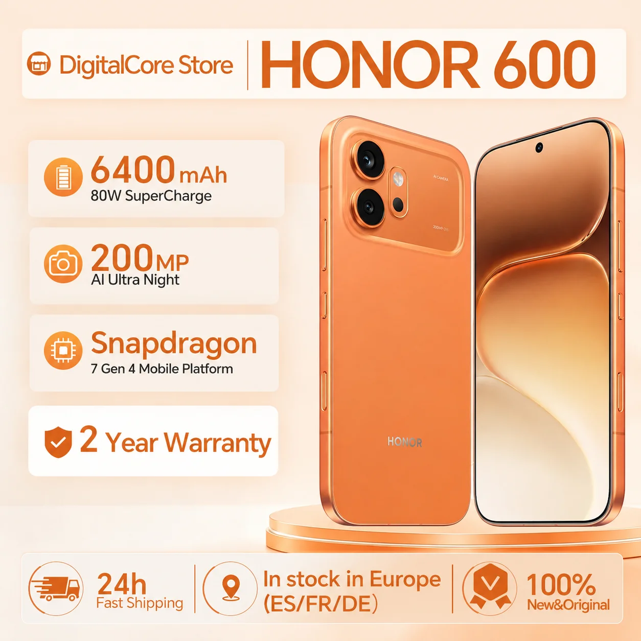 Honor 600  RAM:  8 GB | ROM: 256 GB