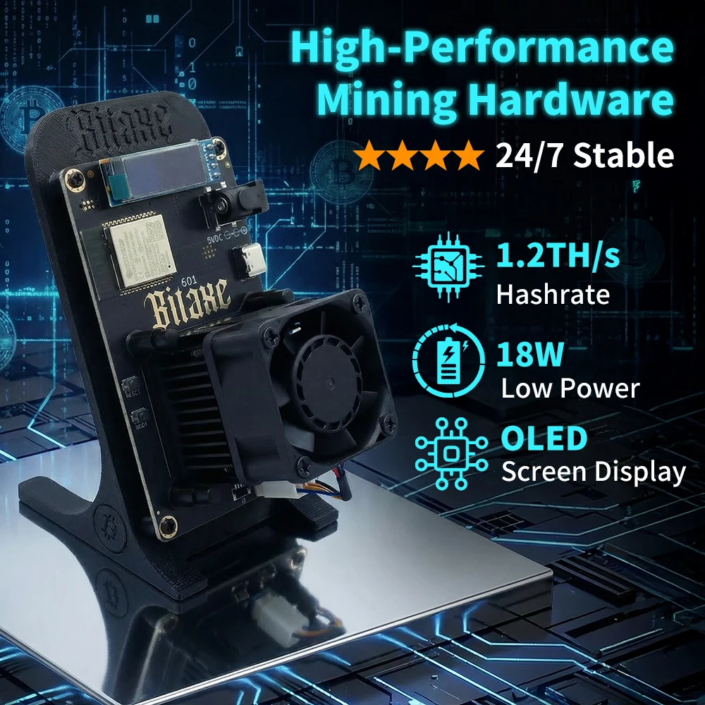 Máquina de Minería de Criptomonedas Bitaxe Gamma 601 Último Modelo 2026, 1.1-1.2th/s, 25W, Miner de Bitcoin de Código Abierto con Fuente de Alimentación, Miner Individual Bitaxe