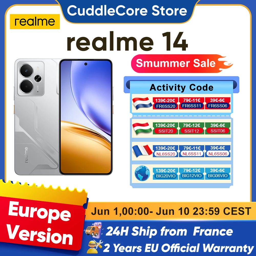 Realme 14  RAM:  8 GB | ROM: 256 GB