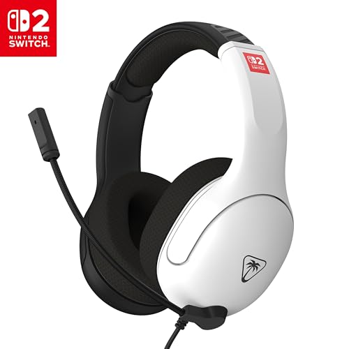 Turtle Beach Airlite Fit Auriculares con Cable para Juegos en Blanco y Negro - con Licencia Oficial para los Nintendo Switch 2