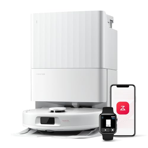 roborock Robot Aspirador QV 35A, 8000Pa de succión, Dos mopas giratorias elevables, cepillos antienredos, tecnología reactiva para Evitar obstáculos, navegación y mapeo,Blanco