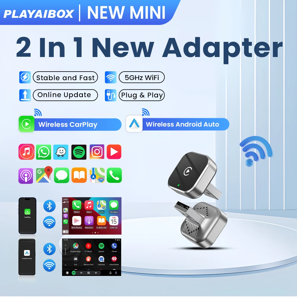 Adaptador CarPlay Android Auto inalámbrico