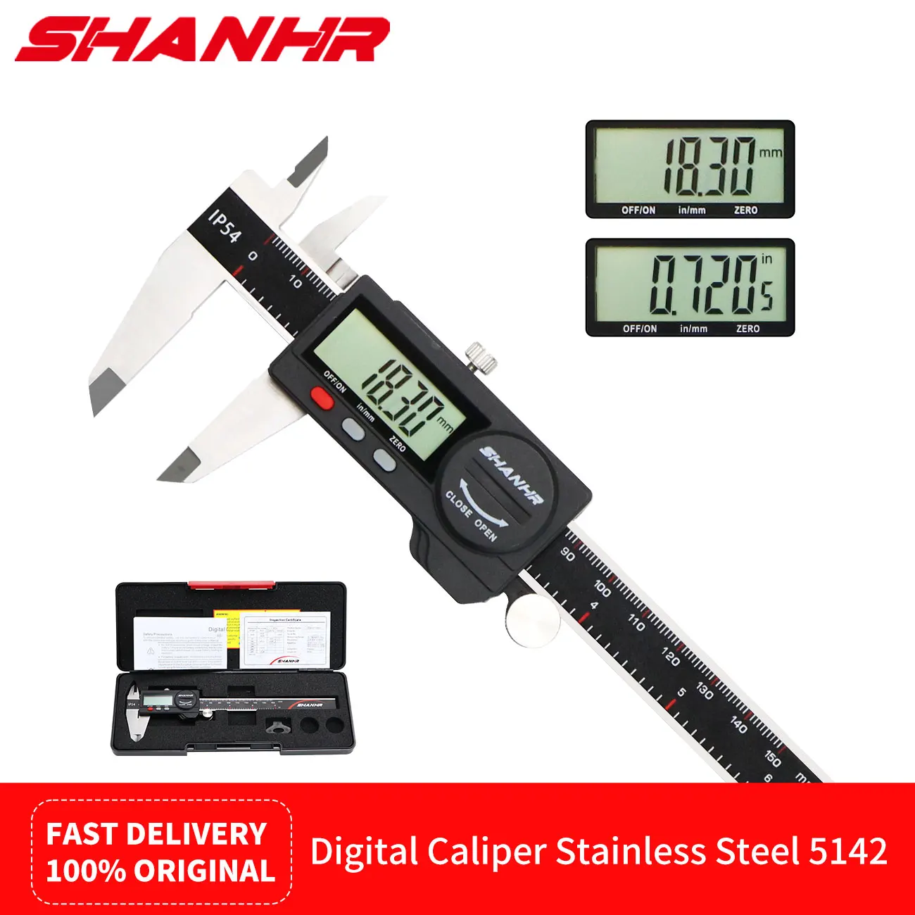 Calibrador digital electrónico de acero inoxidable