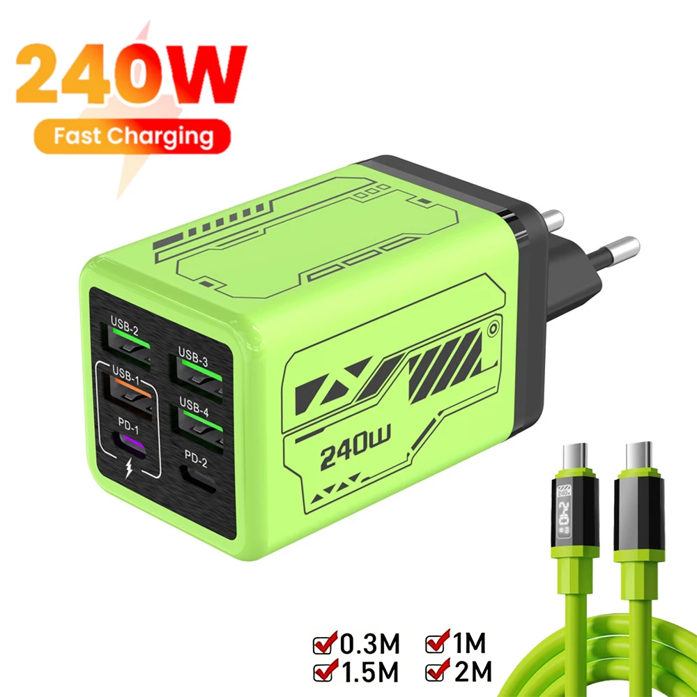 Cargador 6 en 1 de 240W Tipo C