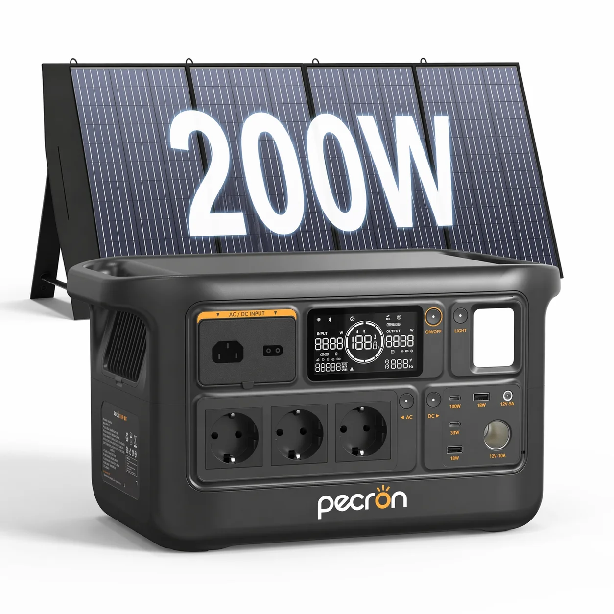 Estación de Energía Portátil UPS PECRON F1000LFP de 1500W y 960Wh con Batería LiFePO4, Generador Solar de Onda Sinusoidal Pura, Energía de Respaldo de Emergencia para Hogar, RV, Camping y Uso Fuera de la Red, 230V UE