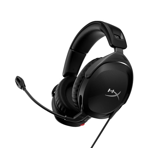 HyperX Cloud Stinger 2, Cascos gaming para PC, Drivers de 50 mm y Audio Envolvente, Giro 90º, 3.5 mm, Micrófono con cancelación de ruido - Negro
