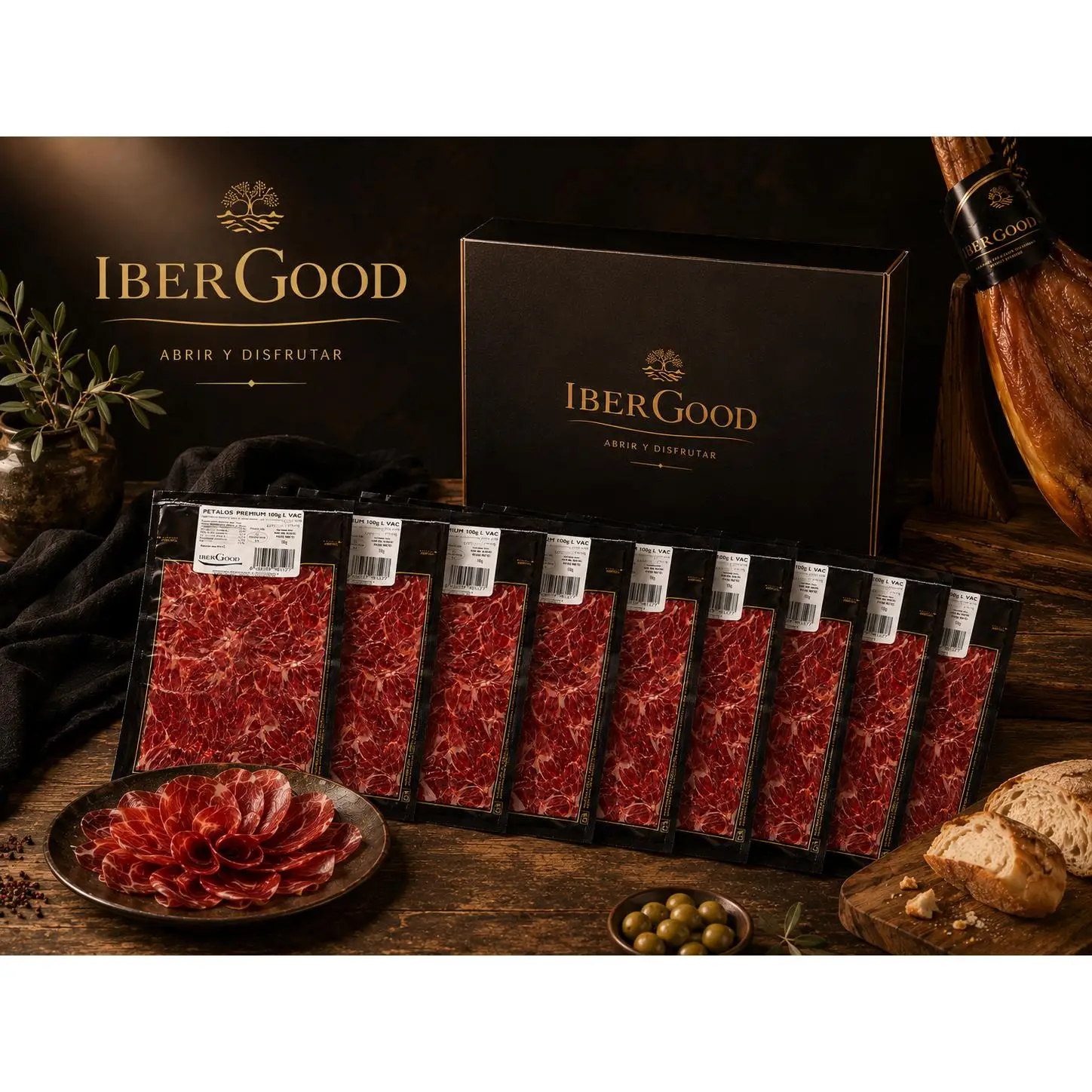 Jamón premium loncheado fino