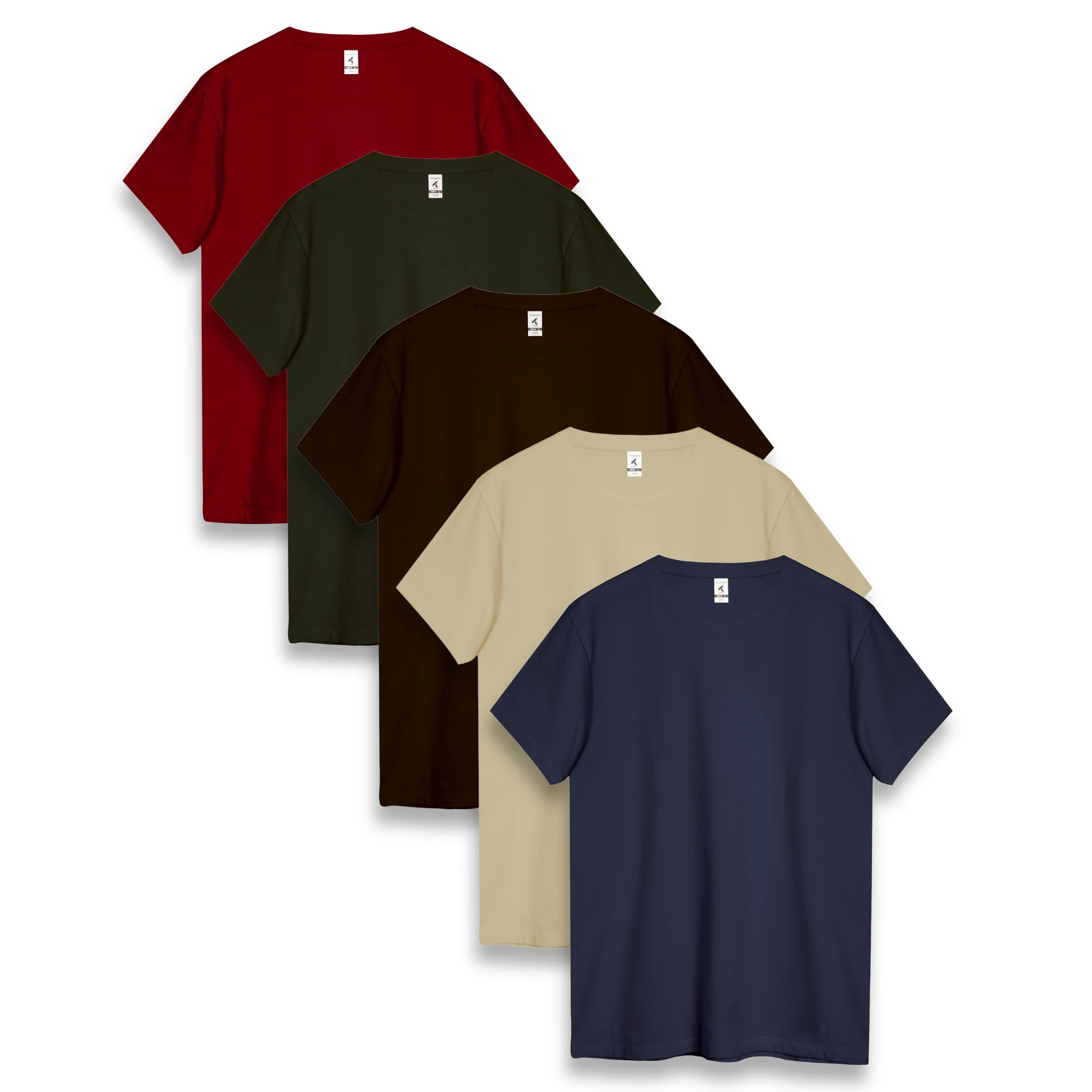 Pack de 5 camisetas de algodón TEXKING