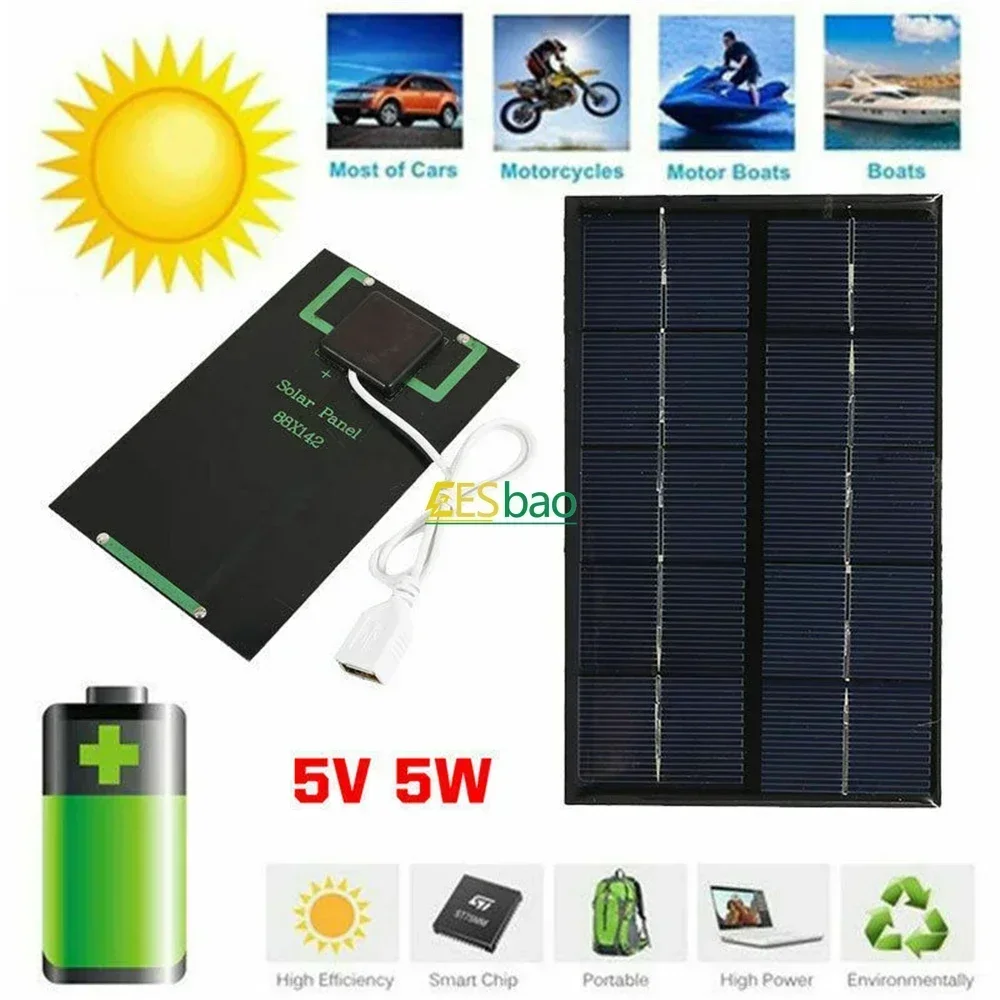 Panel Solar Portátil USB 5V