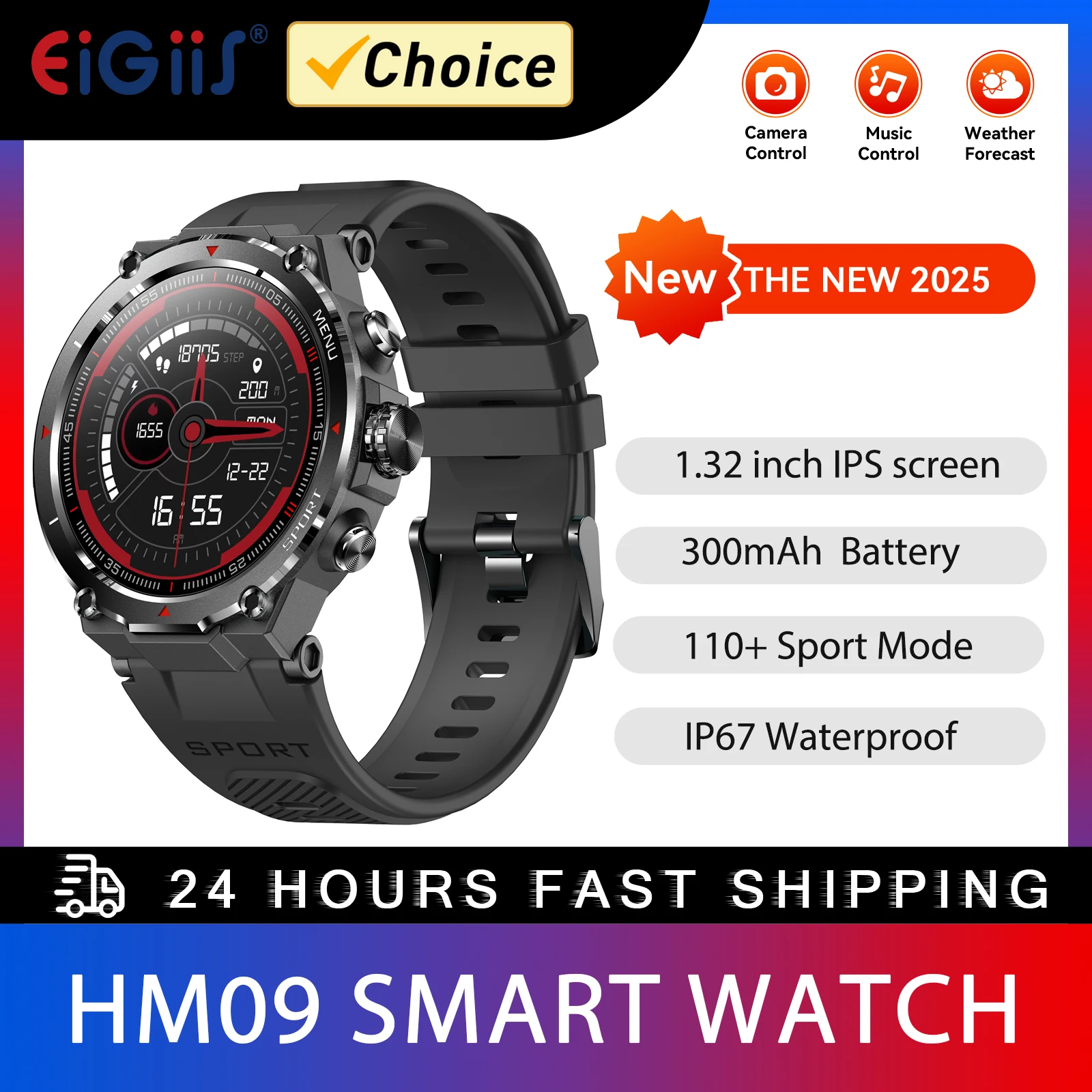 Reloj inteligente militar para hombres