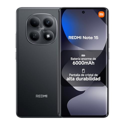 XIAOMI REDMI Note 15 Smartphone de 8+256GB Negro batería de 6000 mAh
