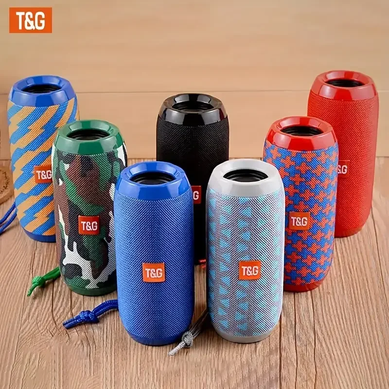 Altavoz Bluetooth Portátil para Exteriores TG117, IPX4, Micrófono Incorporado, Compatible con FM, Tarjeta TF y Conexión USB