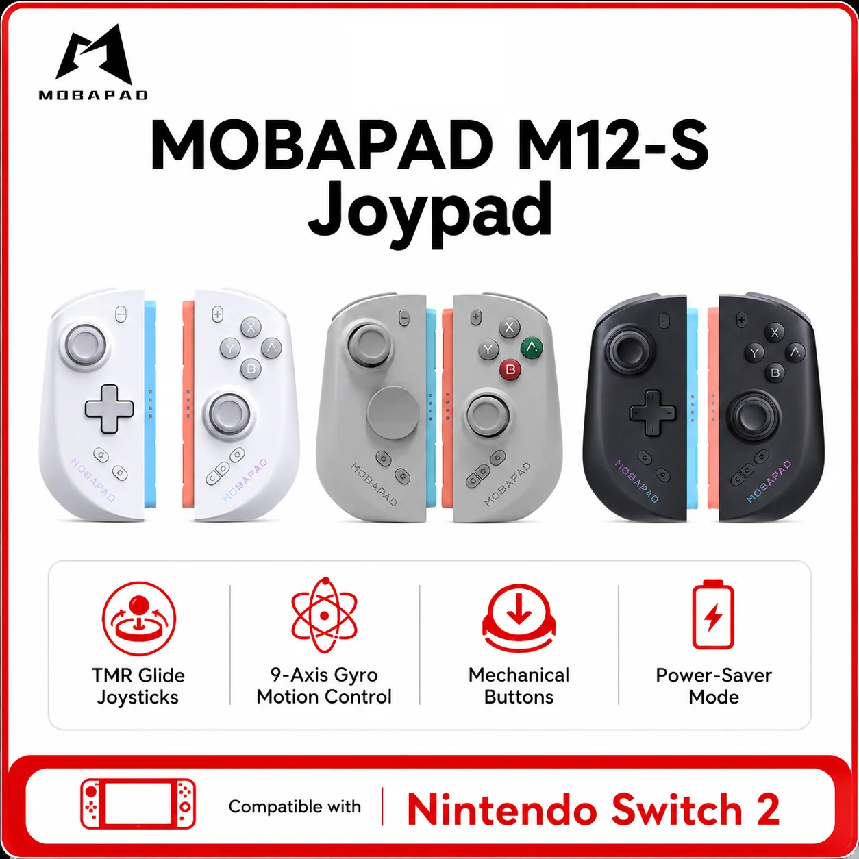 Control de Juego MOBAPAD M12 S/HD para Nintendo Switch 2 con Palancas TMR, Botones Mecánicos, Joypad para Consola Switch2