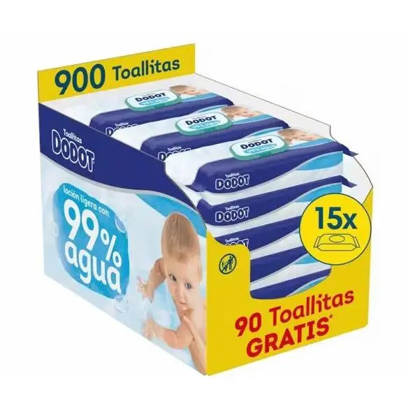 Dodot 99% Aqua Toallitas Para Bebé 15 Paquetes De 60 Unidades = 900 Toallitas
