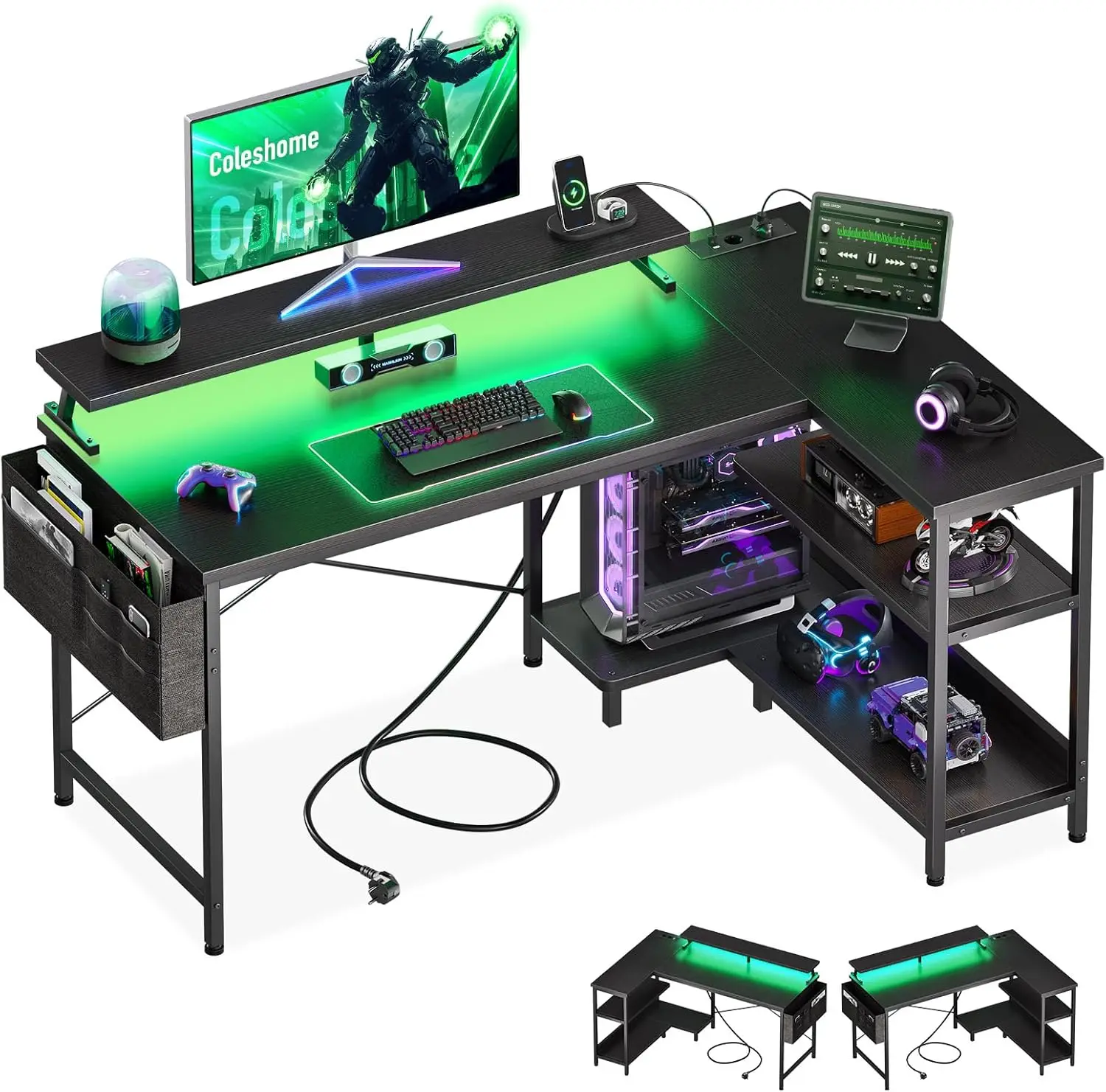 Escritorio gaming Coleshome con LED