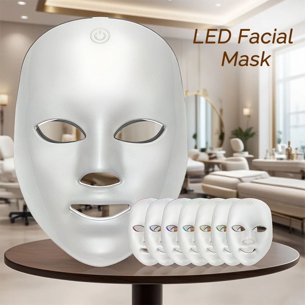 Máscara facial LED recargable