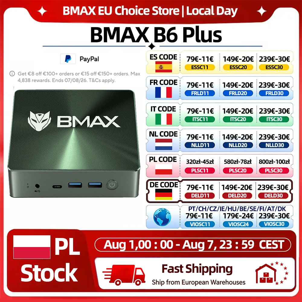 Mini PC BMAX B6 Plus 12GB/512GB