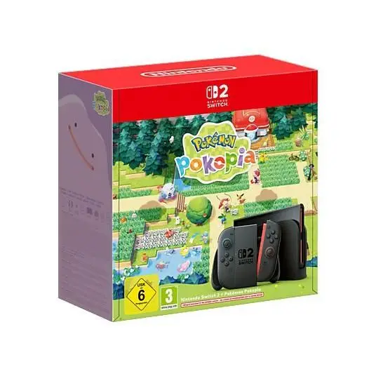 Nintendo Switch 2 + Pokémon Pokopia, 7.9”, 256 GB, Azul y Rojo Neón
