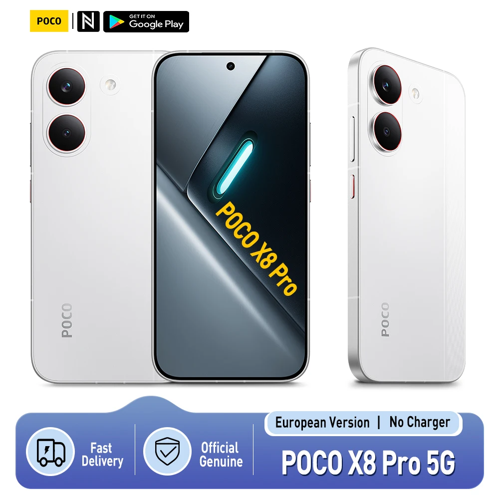 POCO X8 Pro 5G Versión Europea 256GB/512GB 6.59" AMOLED 1.5K 120Hz 6210mAh 50MP OIS NFC Dimensity 8500-Ultra IP68 Sin Cargador