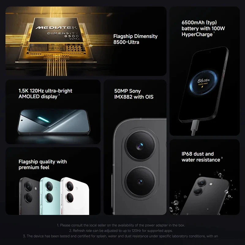 POCO X8 Pro 5G Versión Europea 256GB/512GB 6.59" AMOLED 1.5K 120Hz 6210mAh 50MP OIS IP68 NFC Dimensity 8500-Ultra Sin Cargador