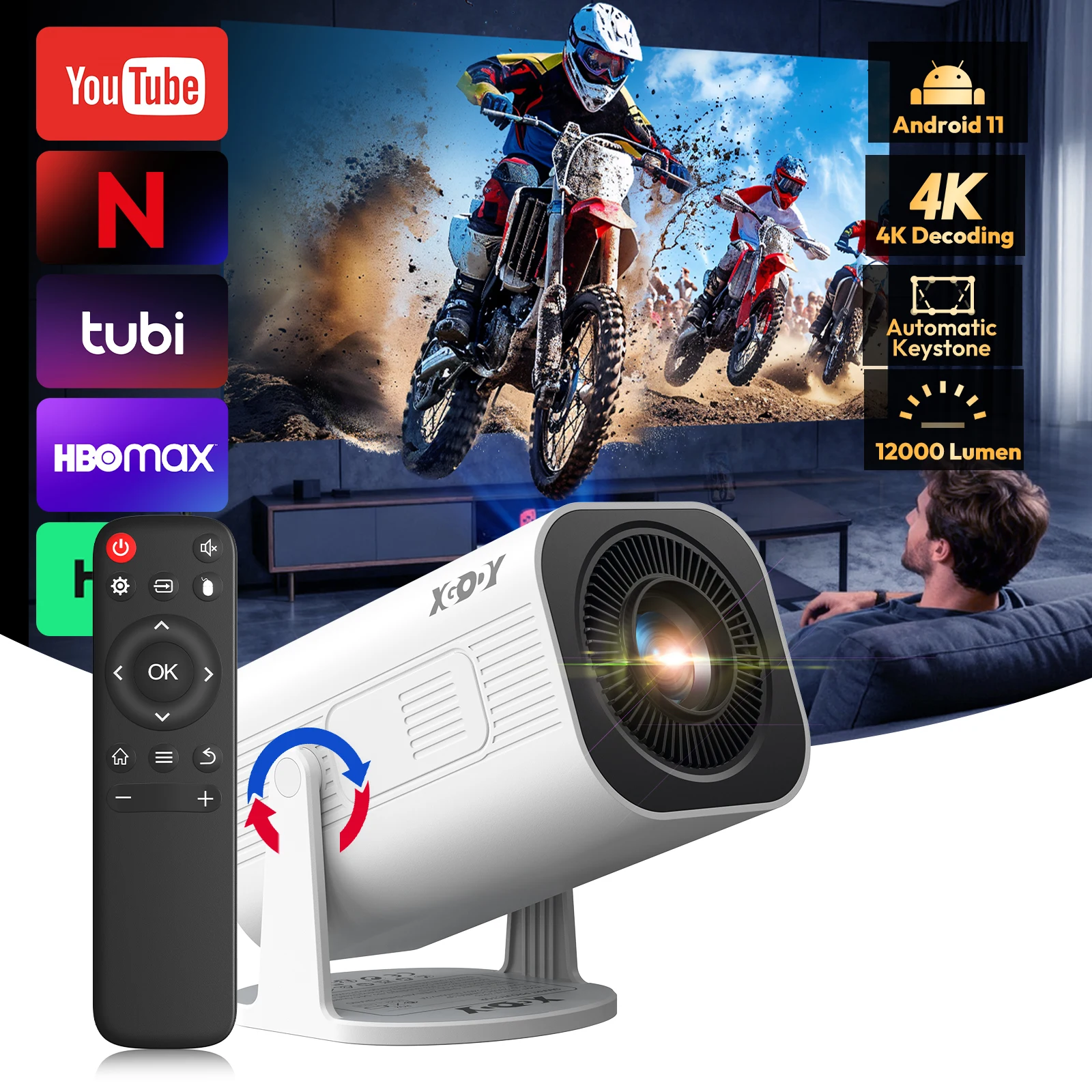 Proyector XGODY Gimbal 3 Pro 4K