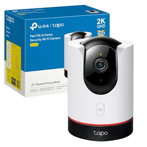 Tapo C225 - Cámara de Vigilancia WiFi Interior 360º, 2K QHD, Detección IA