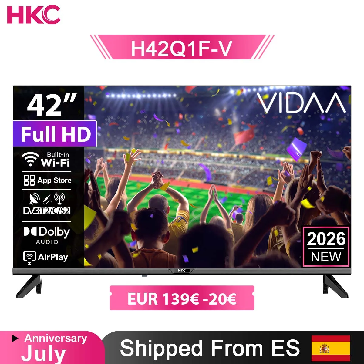 Televisor 42" inteligente HKC 42Q1L