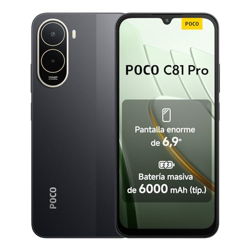 XIAOMI POCO C81 Pro Smartphone 4+128 GB Negro Batería de 6000 mAh