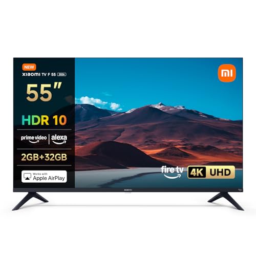 XIAOMI TV F 55, 55 Pulgadas (140 cm), 4K UHD, Smart TV, Fire OS8, Control por Voz Alexa, HDR10, MEMC,Modo Game Boost 120Hz, Compatible con Apple Air