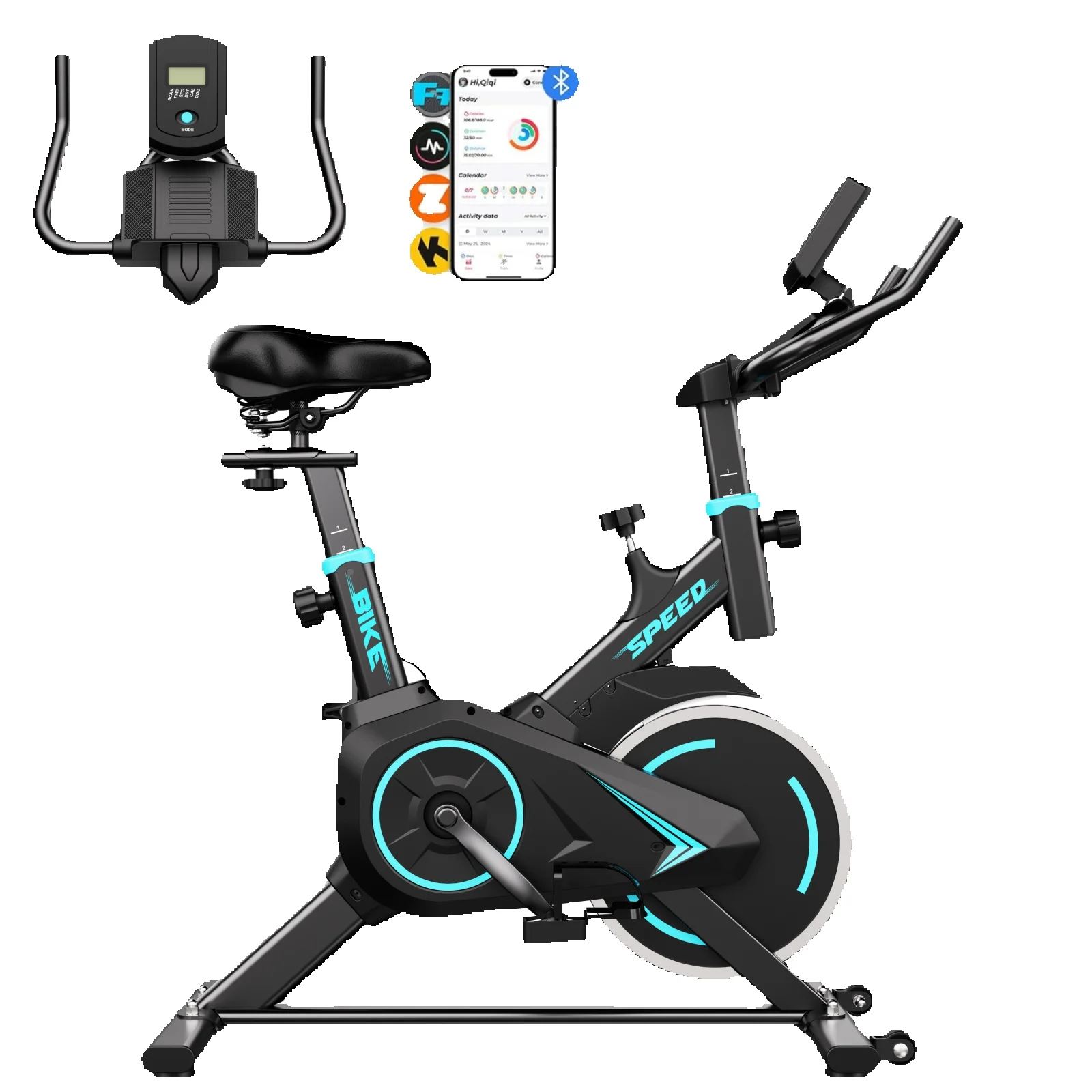 Bicicleta estática con app inteligente