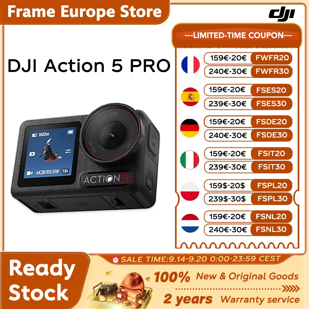 DJI OSMO Action 5 Pro Combo, Sensor de 1/1.3″, 4 Horas de Duración de Batería Extendida, Pantallas Táctiles OLED Dobles de Alto Brillo, Stock en la UE