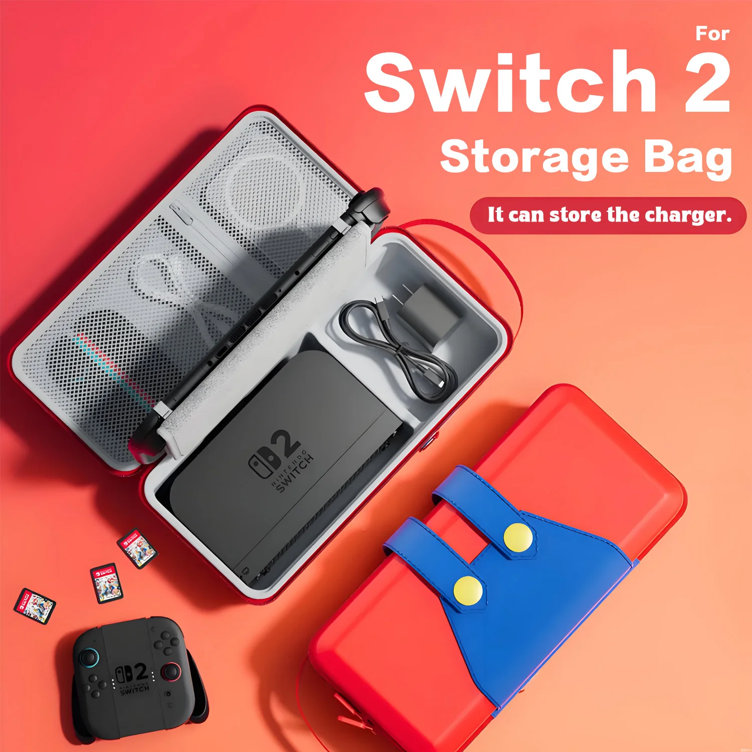Funda de transporte con diseño Super Mario para NS Switch 2