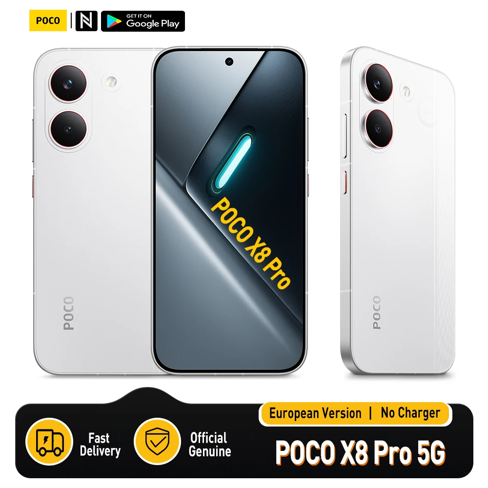 POCO X8 Pro 5G Versión Europea 512GB 6.59“ AMOLED 1.5K 120Hz 6210mAh 50MP OIS NFC IP68 Dimensity 8500-Ultra Sin Cargador