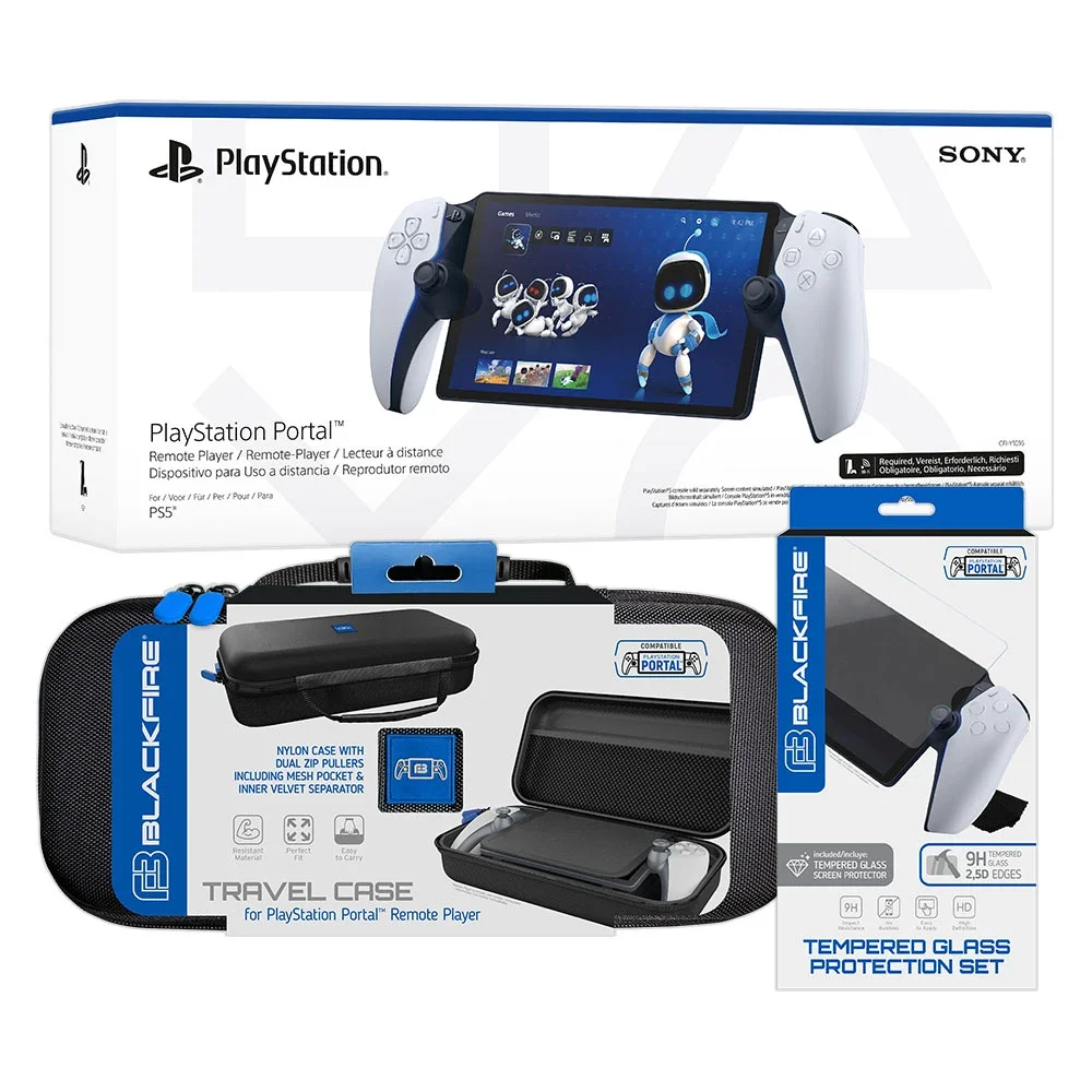 Pack de PlayStation Portal + Estuche de Transporte de Nylon + Set Protector Cristal Templado 9H + Kit Limpieza