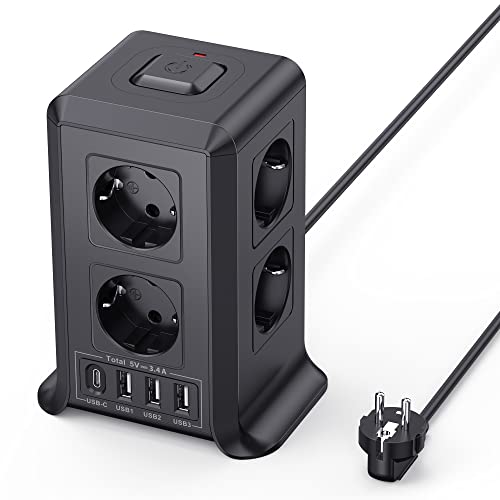 REGLETAS TORRE 8 TOMAS 4 USB