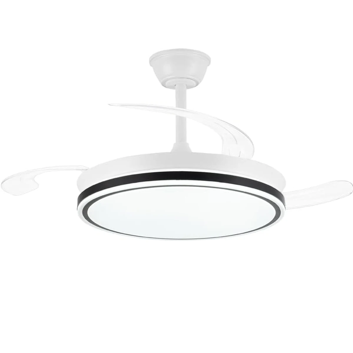 Ventilador de Techo con Luz LED 72W – Motor DC Silencioso – Aspas Retráctiles – 6 Velocidades, Luz Cálida, Día y Fría (3000K-4000K-6000K) – Temporizador – Ø102 cm, Mando Incluido [Clase de eficiencia energética E]