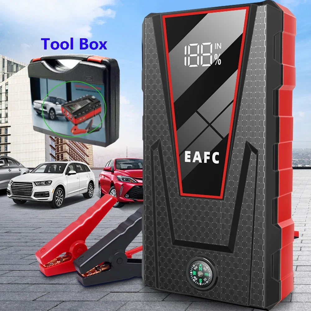Arrancador de Coches EAFC 600A / 1200A / 2000A, Banco de Energía Portátil, Potenciador de Batería de Coche 12V, Dispositivo de Arranque para Coches de Gasolina y Diésel