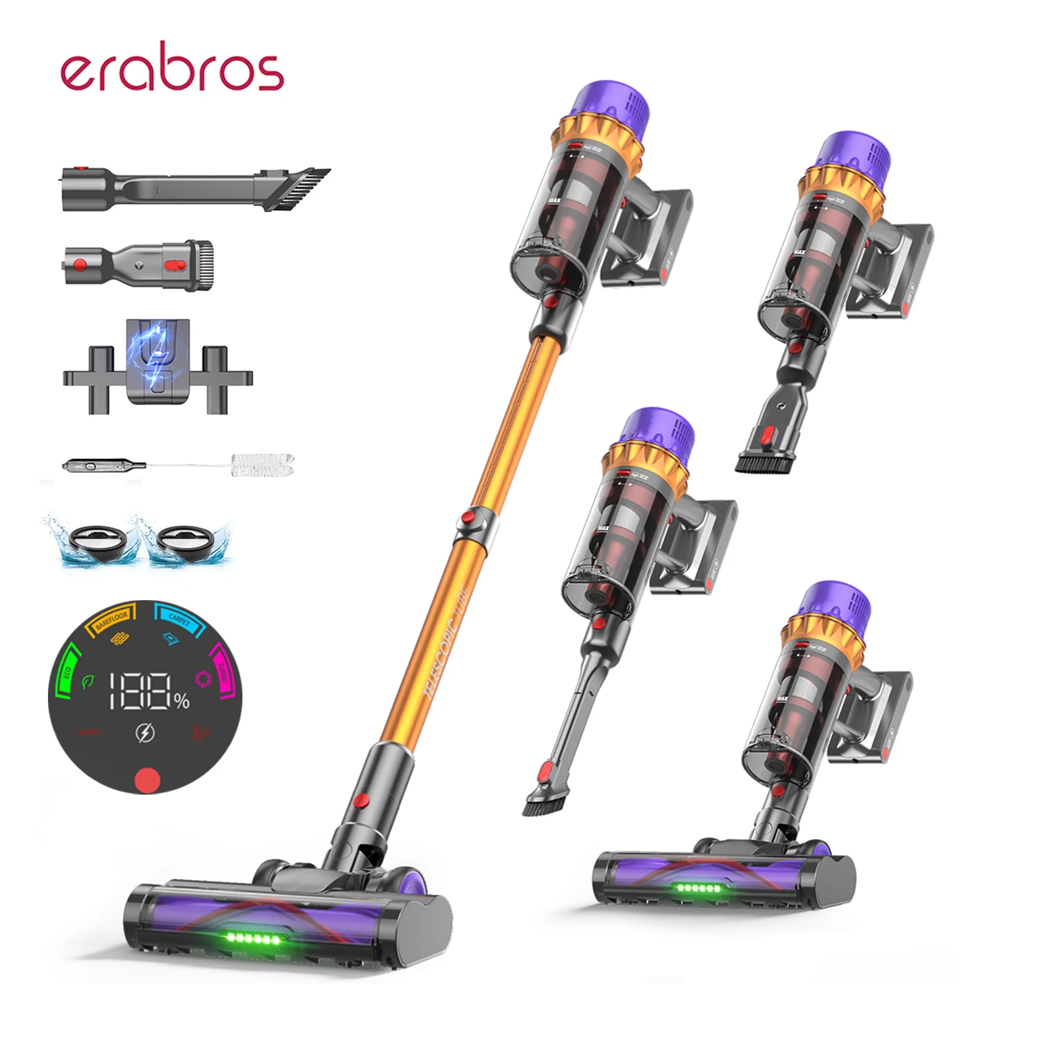 Aspiradora Inalámbrica Ultra Potente Erabros EV5