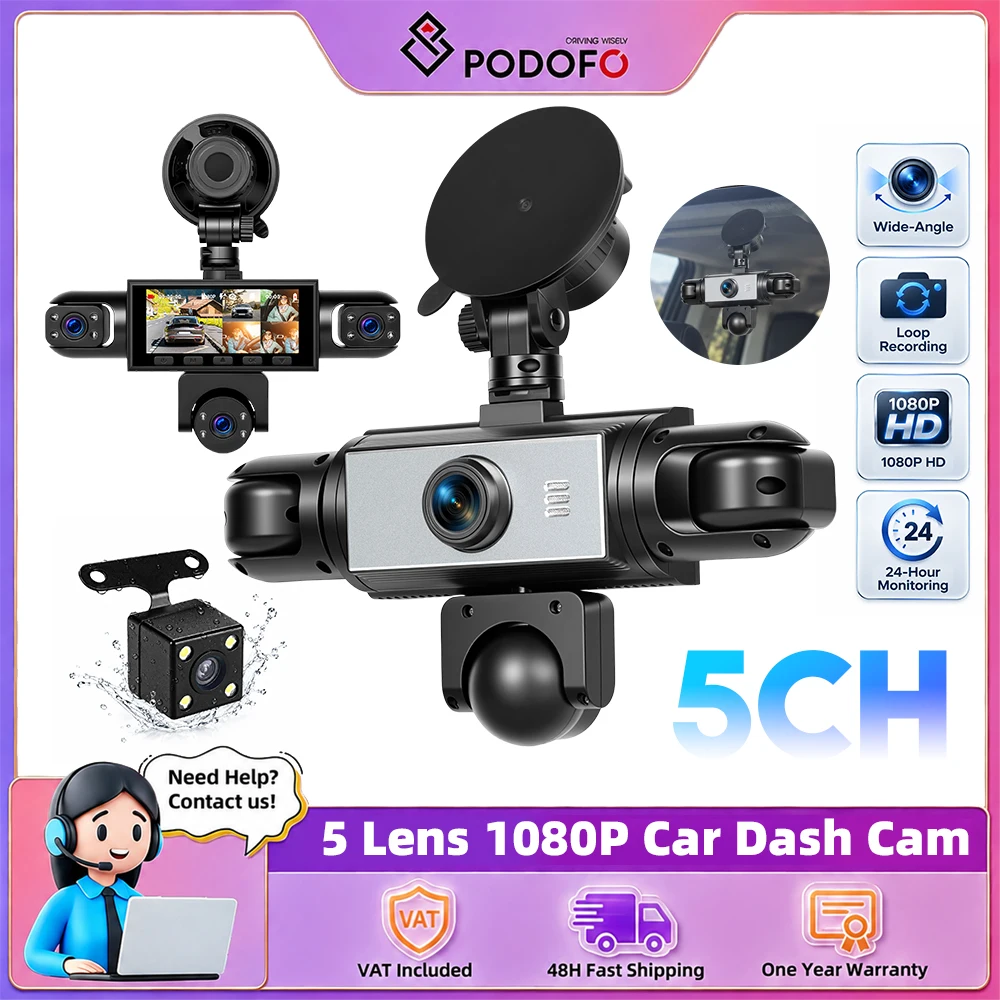 Cámara para coche Podofo con 5 lentes
